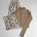 ست کراپ استین بلند فینگر دار یقه اسکی کد 0031 - تصویر 3