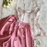 ست تاپ و شورتک ساتن خرگوش بانی کد 0039