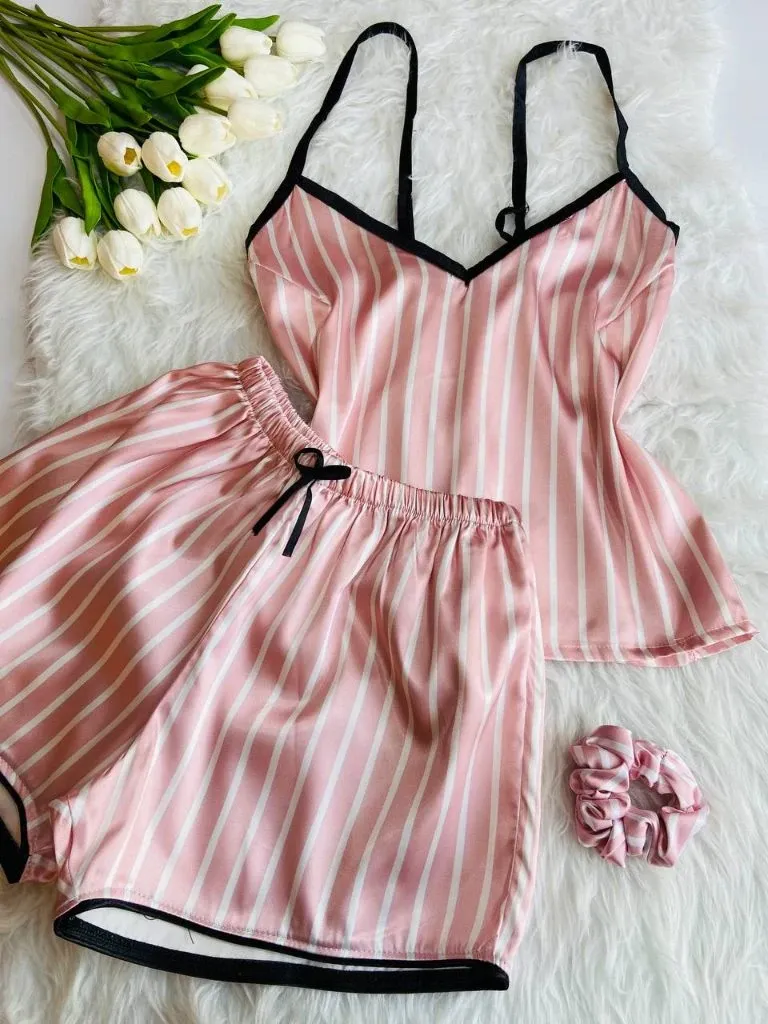 photo_2025-12-02_13-10-24 ست تاپ و شورتک ساتن ویکتوریا ساده کد 0039 - تصویر 1